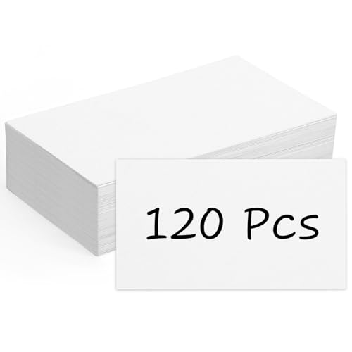 120 Pcs Blank Business Cards 2x3.5in Small Index Cards 350GSM Thick White Blank Note Cards for Business Study Index Invitation Playing