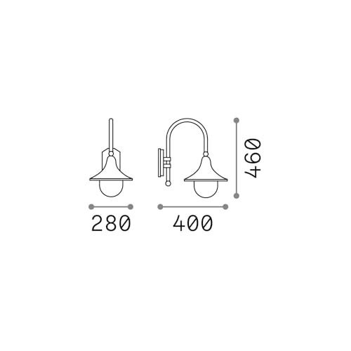 246826 CIMA AP1 COFFEE, Applique, Ideal Lux
