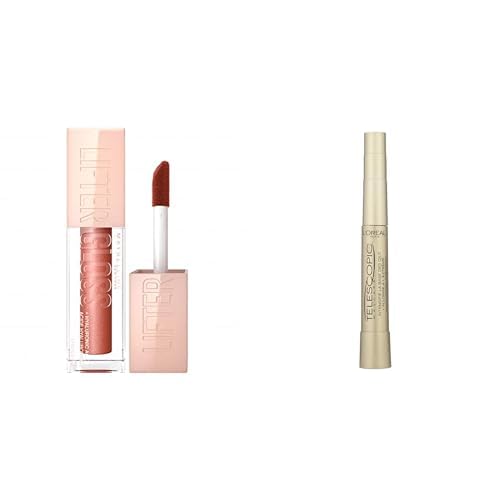 Maybelline New York Lifter Gloss Nemlendirici Dudak Parlatıcısı- 009 Topaz + L'Oréal Paris Telescopic Maskara - Siyah