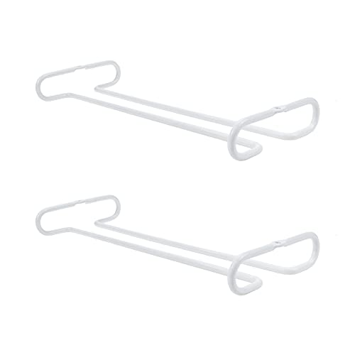 Semetall 10.23" Wine Glasses Rack, Wine Glass Holder Under Cabinet Stemware Rack For Kitchen, Bar,Cabinet, Set Of 2(White) #TOP22