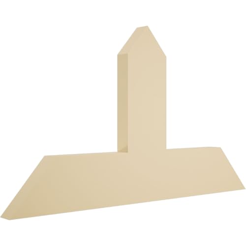 36"W x 21"H x 2"D x 6"F, 14/12 Pitch, Portland Signature Urethane Gable Bracket, Primed Tan