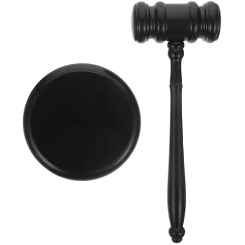 SHINEOFI 1 Set Gavel and Block Set, Wooden Judge Hammer Gavel Sound Block Court Hammer Judge Gavel Costume Accessory for Judge Lawyer Student Auction Court Cover