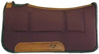 Diamond Wool Contoured Pressure Relief Western Saddle Pad with Shims for Horses 32x32 — 1/2" Thickness, Turquoise