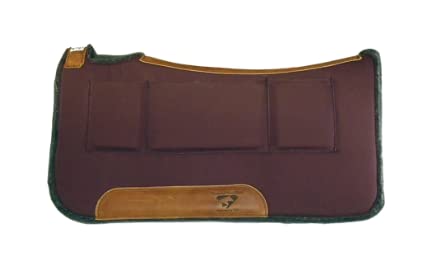 Diamond Wool Contoured Pressure Relief Western Saddle Pad with Shims for Horses 30x30-1/2