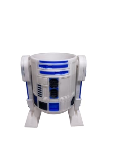 R2 D2 Pen & Pencil Holder, White 3D-Printed Vase for Plants