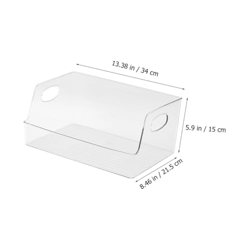 Boîte de rangement transparente en plastique compact avec poignée pour bureau - 5