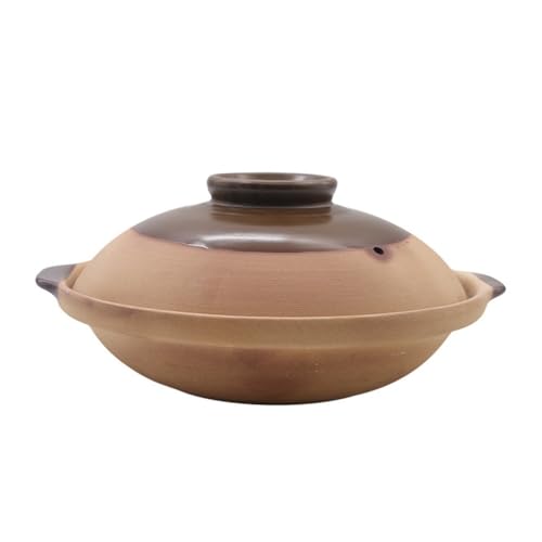 Cacerola Hierro Fundido Cazuelas de cerámica 18cm y 20cm, olla for sopa, cazuela cocina, ollas for estofado arcilla, barro, utensilios(20cm shallow)