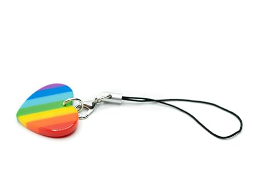 Miniblings Herz Handyanhänger Liebe Love Farben Regenbogen Pride LGBTQ+ bunt - Handmade Modeschmuck - Anhänger Handyschmuck Schlüsselanhänger