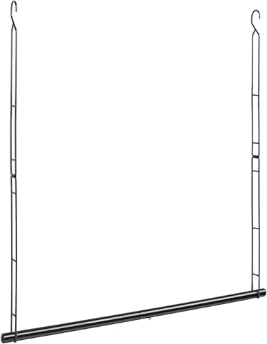 Hängende Kleiderstange 81cm, 6 höhenverstellbare Kleiderstangen, schwere Kleiderstange, platzsparende Kleiderstangen zum Aufhängen von Kleidung, schwarz