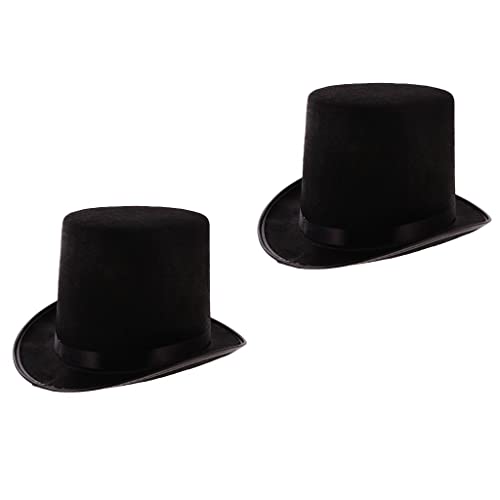 Deevoka 2x Adult Fedora Top Hat Steampunk Tuxedo Topper Master Cosplay Accessory