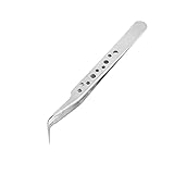 precision tweezers que significa Alta precisión HJTYQS Pinzas de precisión Acero Inoxidable Consejos curvos Rectos Pinzas antiestáticas Reloj Watch Teléfono DIY Reparación Herramientas de Escoger a Mano (Tweezer Tip Type : Bent)
