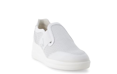 Baskets slip-on Melluso d'exception en cuir perforé et strass précieux