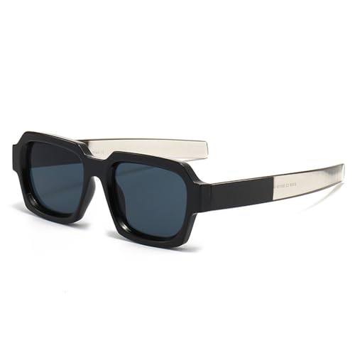 Lunettes de soleil carrées vintage punk orange bleu pour homme femme