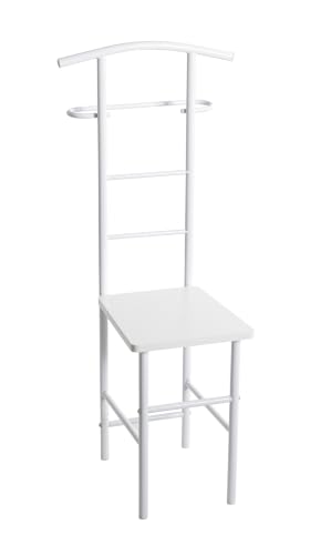 HAKU Servitore da uomo silenzioso con sedile bianco metallo - Dimensioni: L 46 x H 109 x P 46 cm, Stile: moderno