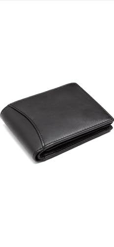 Black Men’s Leather Wallet Genuine Leather, Multiple Card Slots, Coin Pockets, RFID Blocking, Stylish and Durable