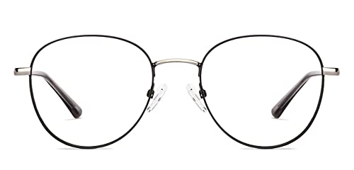 Image of VINCENT CHASE EYEWEAR Unisex Zero Power Bluecut & Antiglare Computer Eyeglasses For Eye Protection And Strain | Stainless Steel | Full Rim Round | Medium | Vc E13784