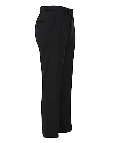 Boys Slim Fit Plain Formal Wedding Party Smart Pants in Black2