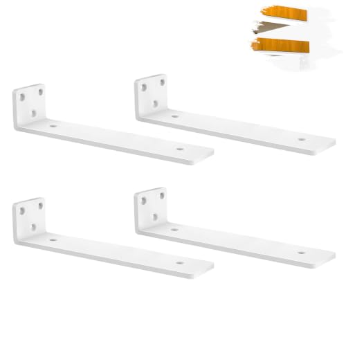 4 stück Regalhalterung Regalträger, Schwerlast Schwimmende Regalhalterungen für Wandanbringung DIY offenes mit Schraube und Ankern, Tragkraft 70 KG ( (Weiß, 30 cm) 12in