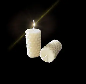 Eternal Candles Soy Wax Pillar Candle | Set of 2 | Vanilla Scented | Honeycomb Design | Size 7.5 cm ht X 4 cm Wide| Home Decor | Diwali Decor | Gifting | No Added Colour