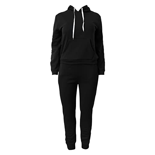 Duowei Evening Pant Suit Women Long Sleeve Solid Color Hooded Sweatshirt And Pant Tracksuit Sport Suit Hooded Sport Ladies #TOP2