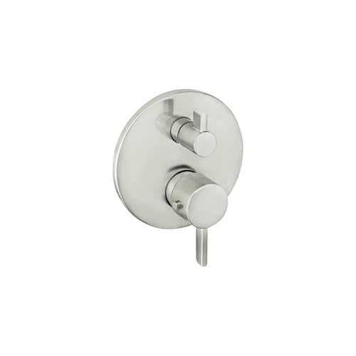 hansgrohe Ecostat Modern Thermostatic Shower Valve Trim with Temperature Control in Brushed Nickel, 04230820