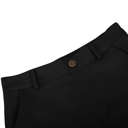 Girls Straight Pants School High Stretchy Leggings with Pockets4