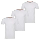 riverso Herren Basic T-Shirt RIVLenny 3er Pack Rundhals Tee Regular Fit Kurzarm Einfarbig Flammgarn dünne Ware 100% Baumwolle Weiß XXL, Größe:XXL, Farbe:White