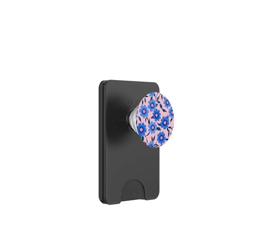 PopSockets PopWallet MagSafe fleurs bleues pour vos sorties