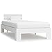 vidaXL Legno Massello Pino Giroletto Classico Elegante Robusto Struttura Telaio Letto Bianco 90x200 cm con Testiera Doghe in Compensato