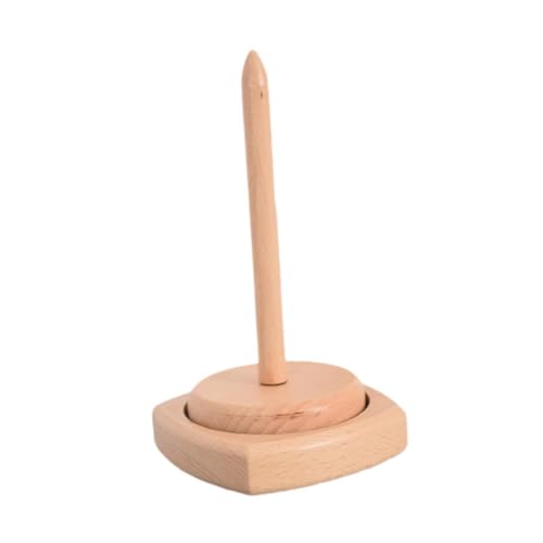 Dispensador de lana ALCXAZS para tejer cómodamente en el sofá con madera natural