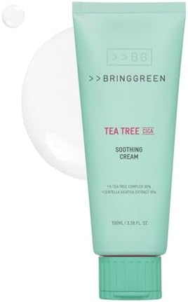 BRING GREEN Tea Tree Cica Soothing Cream Plus 100ml Korean Skin care, calming and soothing, moisturizer for skin, facial cream, trouble care, Blackhead Removing Pore care (Pack of 1)