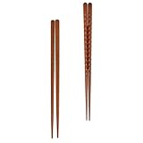 TOYANDONA Palillos de Madera Maciza Tallados a Mano 2 Pares Modelo Tortuga y Tortuga Triple Línea Palillos de Sushi Delicados para Vajilla Japonesa y Uso en Restaurante o Hogar