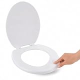 cecaro group Copriwater Universale Morbido in PVC e Spugna – Sedile WC Leggero e Confortevole – Facile da Montare – Compatibile con la Maggior Parte dei WC Standard – Bianco