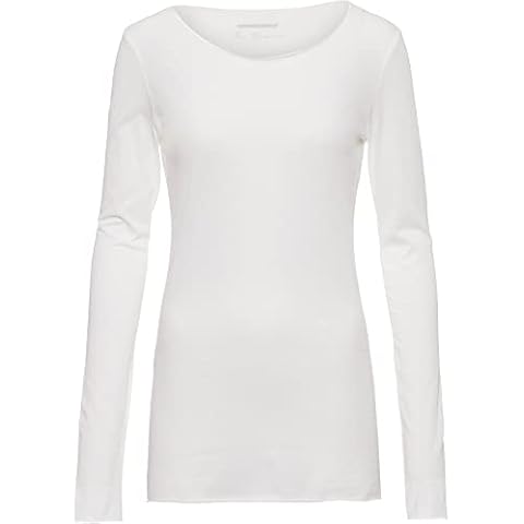 ARMEDANGELS EINIAA Soft - Damen Longsleeve aus Bio-Baumwolle M Off White Shirts Longsleeve Rundhals Fitted Cover