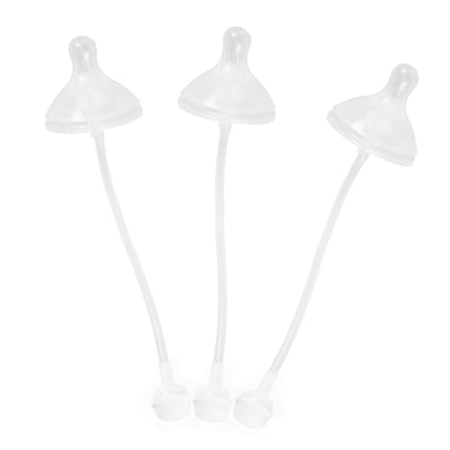 HEMOTON 3 Piezas De Silicona Botellas Peso Mamá Leche Borla Tapas Tetinas De Biberón Estallido Biberones Ponderados De Pajitas De Silicona Gel De Sílice Transparent