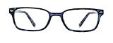 Peepers by PeeperSpecs Cooper Rectangular Blue Light Blocking Reading Glasses, Navy Tortoise, 52 +...