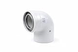 PP Tubo concéntrico 90 ° DN 80/125 mm CONDUCTOS DE POLIPROPILENO PARA LA EVACUACIÓN DE HUMOS CALDERA Tubos chimeneas