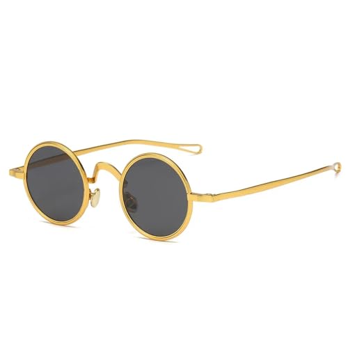 Lunettes de soleil rondes rétro punk métal homme femme avec verres UV400