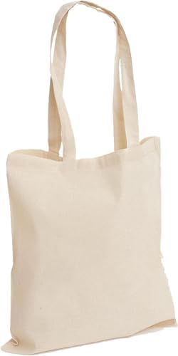 D&H CLOTHING UK Pack of 1/3/5/10/25/50/100 Premium Plain Natural Cotton Shopping Tote Bags Eco Friendly Shoppers Ideal For Decorating And Printing image 2