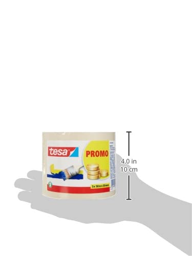 tesa Malerband ECONOMY - Vielseitiges Klebeband für Malerarbeiten ohne Lösungsmittel - Bis zu 4 Tage nach Gebrauch rückstandslos entfernbar, 3x 50 m x 30 mm (Packung mit 2)