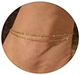 ASCOMY 14K Gold Plated Ankle Bracelets for Women Dainty Layered Satellite Chain Anklet Cable Link Anklets Tiny Cute Simple Anklets for Teen Girls Minimalist Summer Beach Foot Chain Jewelry Gifts