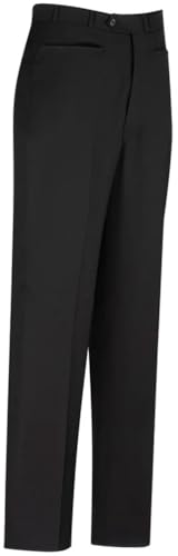 Smitty | BKS-275 | Black 100% Polyester Flat Front Official's Pants with Western Cut Pockets and Belt Loops (42)