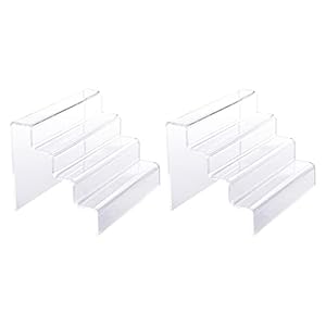 Healifty 2 Stuks Acryl Display Riser Stand 4 Tier Clear Model Cijfers Display Rack Cupcakes Stand Voor Collectibles…
