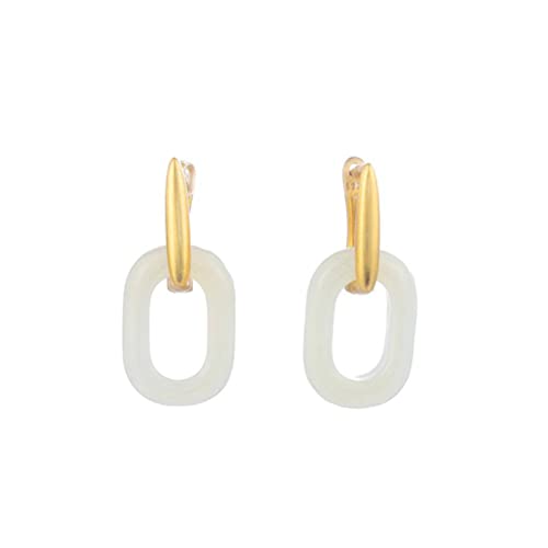 Boucles d'oreilles argent S925 néphrite anti-allergie jade