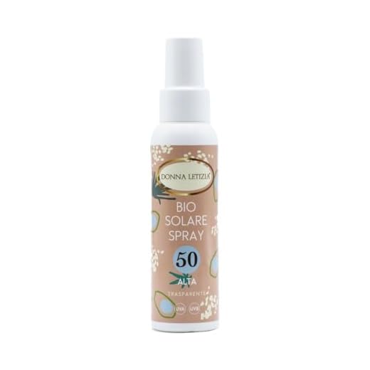 Spray solar bio SPF50 solo con filtros físicos, sin nanopartículas, orgánico, con extractos de helicriso y aloe, aceite de cáñamo y vitamina E, 100 ml
