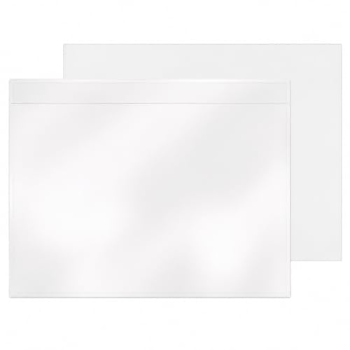 Image of RFE 10 x A5 Plain Document Enclosed Wallets Plain Peel & Seal Clear Plastic Envelopes/Sleeves/Pockets/Wallets | Attach Invoices, Packing Lists & Delivery Notes to Parcels
