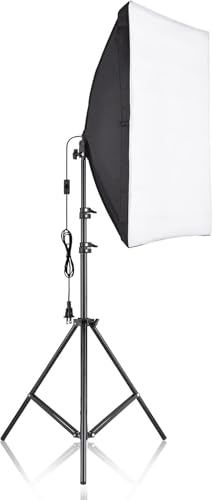 Lumiro Softbox Photography Lighting Kit, 50x70cm Softbox Lighting Kit with 2M Metal Tripod Stand 200 LED bulb, E27, with Remoter, Studio Lights for Photography/Video Recording/Live Streaming/Portrate
