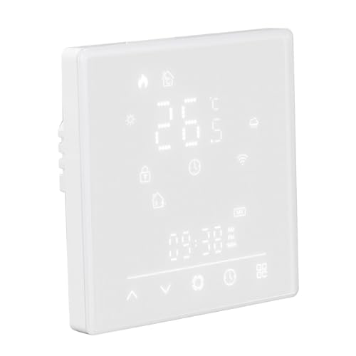 Termostato Smart Home Interruttore Termostato di Temperatura Riscaldamento Elettrico Termostato Intelligente Termoregolatori a Risparmio Energetico (WHITE)