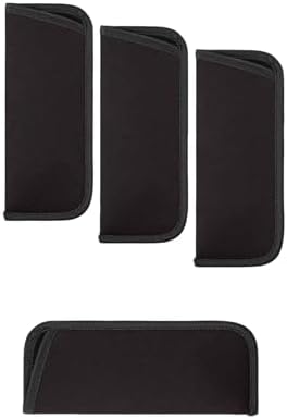 4 Pack black Soft Glasses Case, Portable Cloth Case Protective Pouch Reading Storage Bag Travel Sunglasses for Women Men image 5
