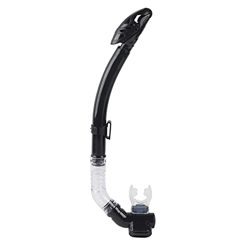 VGEBY Silicone Mouthpiece Snorkel, Full Dry Breathing Tube, Rotatable Pipe Buckle, PVC Tube for Comfortable Snorkeling, Water Diving (Black)